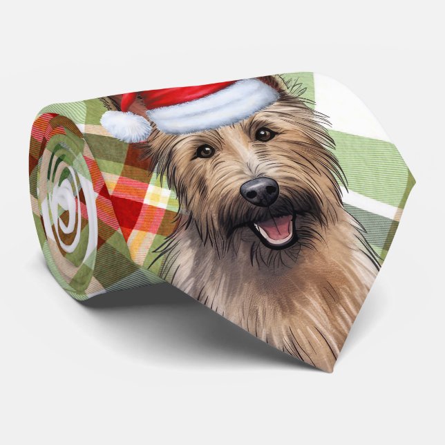 Berger Picard Dog Holiday Kariert Weihnachten Krawatte (Gerollt)