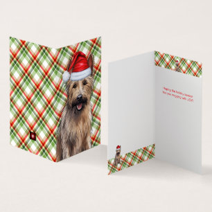 Berger Picard Dog Holiday Karierte Weihnachtskarte
