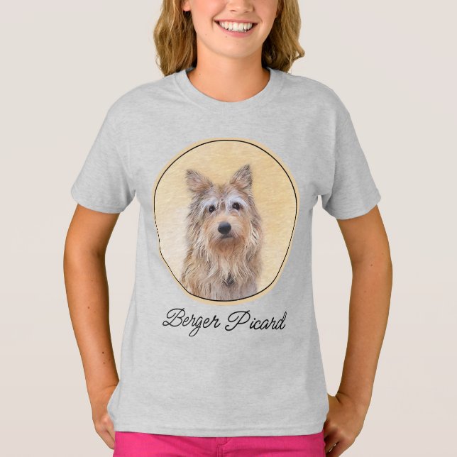 Berger Picard Malerei - Niedlich Original Hunde Ku T-Shirt (Vorderseite)