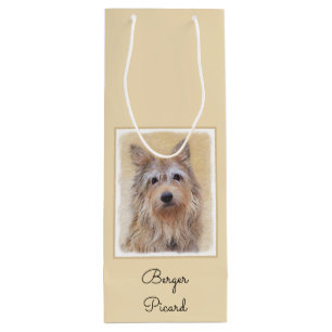 Berger Picard Malerei - Niedliche Original Hunde K Geschenktüte Für Weinflaschen