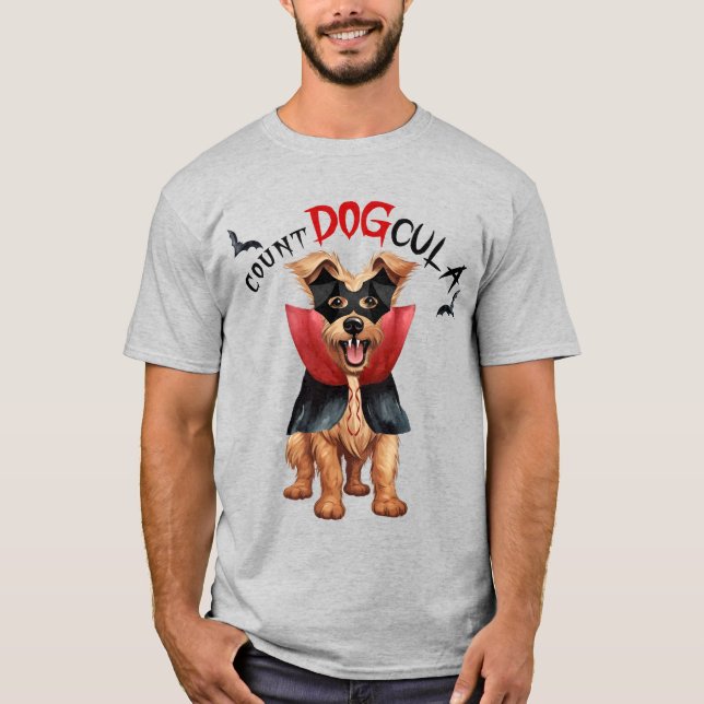 Berger Picard Vampire Dog Funny Halloween T-Shirt (Vorderseite)
