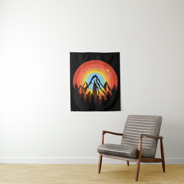 BERGFARBENER SONNENUNTERGANG WANDTEPPICH (Beispiel)