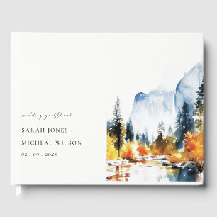 Bergfluss Herbst Winterlandschaft Hochzeit Gästebuch