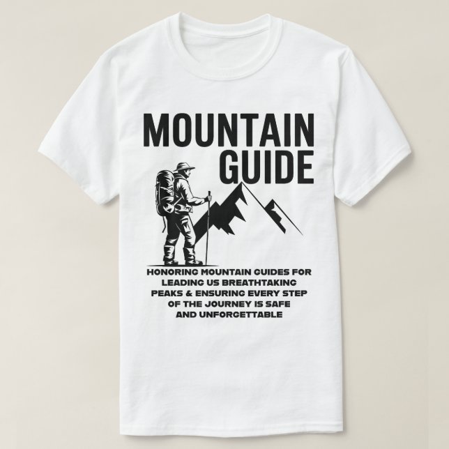 Bergführer-Wanderabenteuer-Grafikdesign T-Shirt (Design vorne)