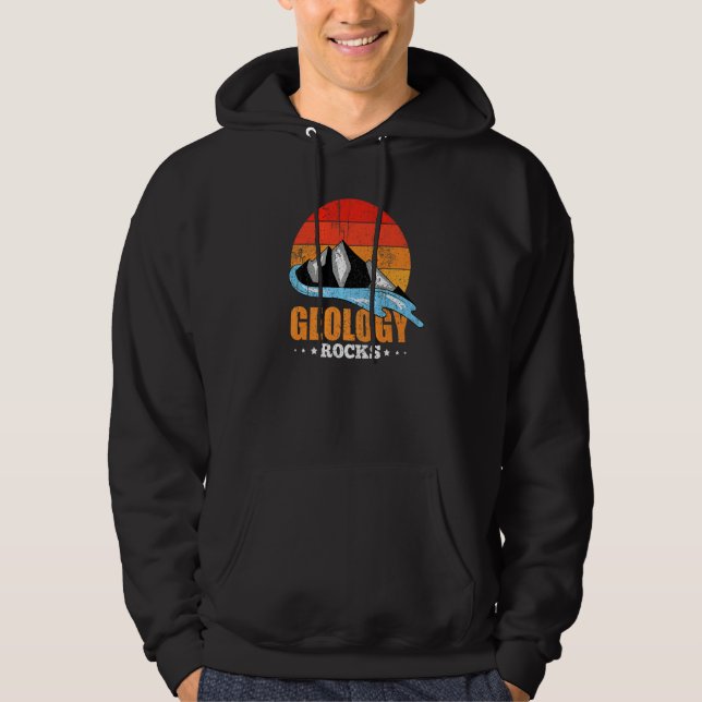 Berggeologe Rock sammelt Retrogeologie Hoodie (Vorderseite)