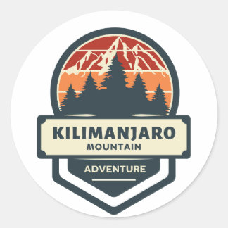 Berggipfel Kilimanjaro Runder Aufkleber