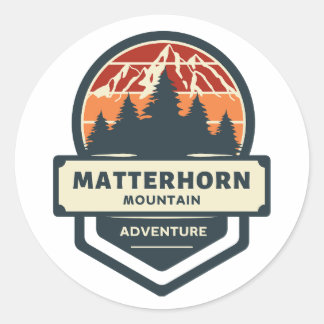 Berggipfel Matterhorn Klettern und Wandern Runder Aufkleber