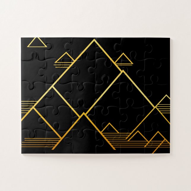 Berggipfel Minimalismus Puzzle (Horizontal)