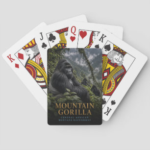 Berggorilla-Regenwald-Tiere-Poker Spielkarten