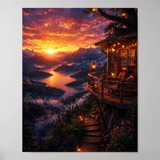 Berghütte Fluchtposter Poster (Vorne)
