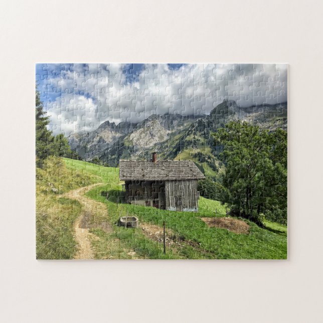 Berghütte, Les Aravis, Französische Alpen Puzzle (Horizontal)