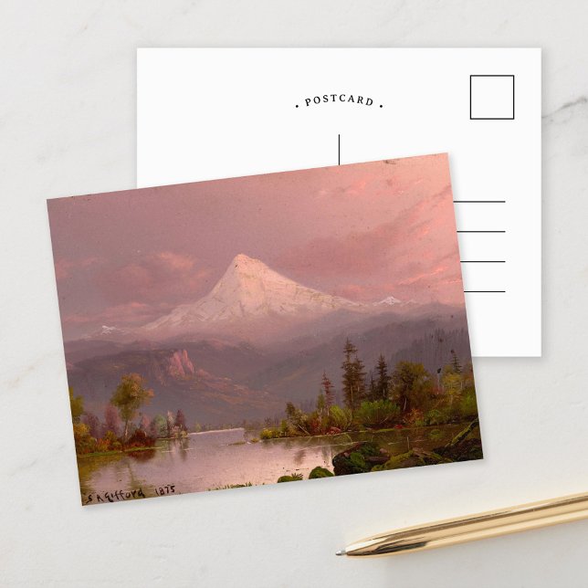 Berghütte oder | Sanford Robinson Gifford Postkarte (Von Creator hochgeladen)