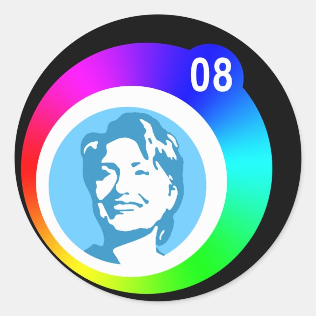 Berghütte. Regenbogenblasen. Runder Aufkleber (Vorderseite)