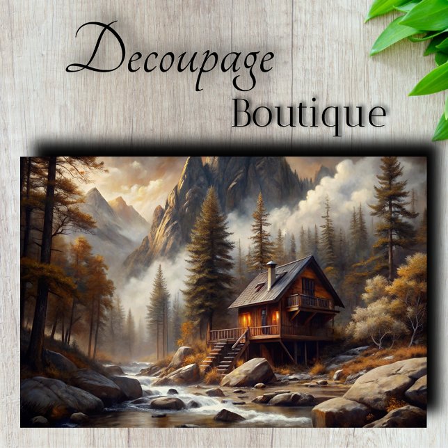 Berghütte Retreat Decoupage Seidenpapier (Mountain Cabin Retreat Decoupage Tissue Paper)