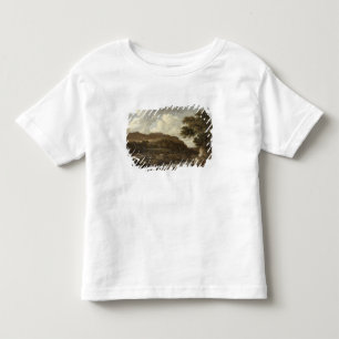 Bergige bewaldete Landschaft mit einem Strom Kleinkind T-shirt