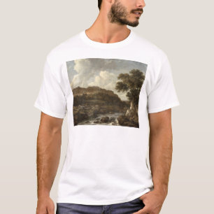 Bergige bewaldete Landschaft mit einem Strom T-Shirt