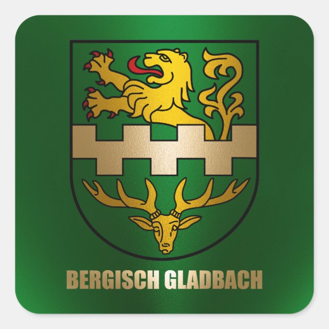 Bergisch Gladbach Quadratischer Aufkleber (Vorderseite)