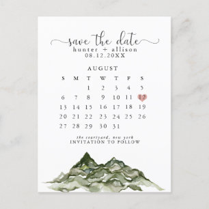 Bergkalender Save the Date Postkarte