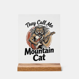 Bergkatze Vintage Gravur Fels Grafik T-Shirt_1 Acrylschild