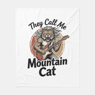 Bergkatze Vintage Gravur Fels Grafik T-Shirt_1 Fleecedecke