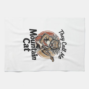 Bergkatze Vintage Gravur Fels Grafik T-Shirt_1 Geschirrtuch