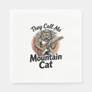 Bergkatze Vintage Gravur Fels Grafik T-Shirt_1 Serviette