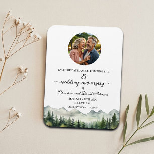 Bergkiefer 25 Hochzeitstag Save the Date Magnet