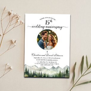 Bergkiefern 15. Hochzeitstag Foto Einladung