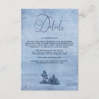Bergkiefern Blauer Winter Hochzeiten Details Begleitkarte