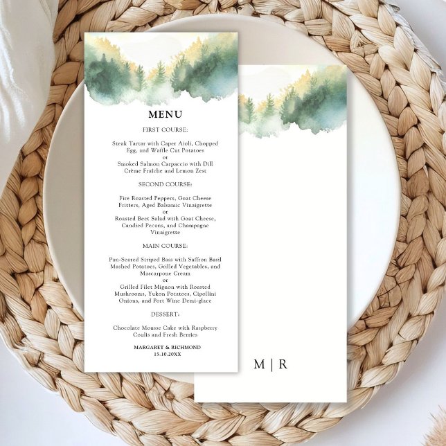 Bergkiefern Boho Rustikale Hochzeit  Menükarte (Von Creator hochgeladen)