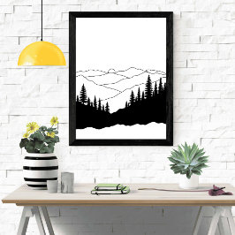 Bergkiefern-Silhouette Poster