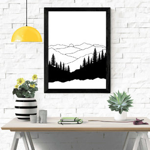 Bergkiefern-Silhouette Poster