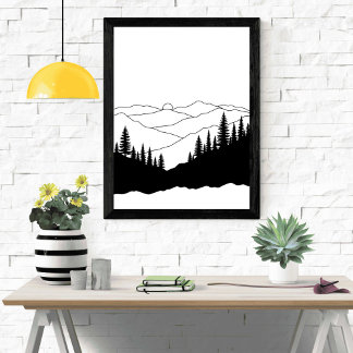 Bergkiefern-Silhouette Poster