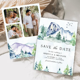 Bergkiefernwald-Fotocollage Hochzeit Save The Date