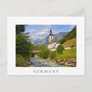 Bergkirche mit Flusslandschaft Postkarte