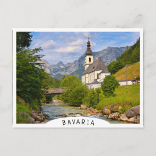 Bergkirche mit Flusslandschaft Postkarte