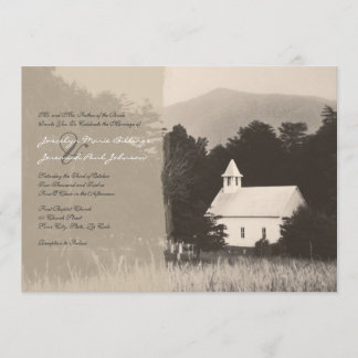 Bergkirche Vintage Hochzeit Einladung