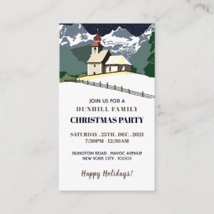 Bergkirche, Weihnachtsfeier-Ticket-Einladung Begleitkarte