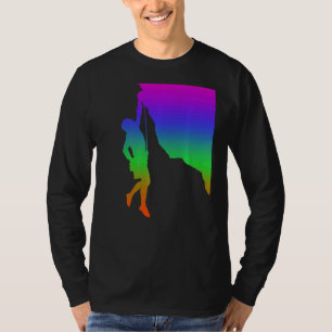 Bergkletterschatten in Regenbogenfarbe T-Shirt