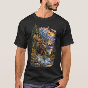 Bergkönig – Vintage Elch Wildnis T-Shirt