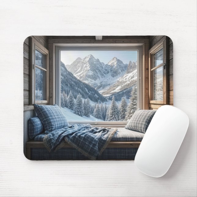 Bergkulisse in einer Kabine Mousepad (Mit Mouse)