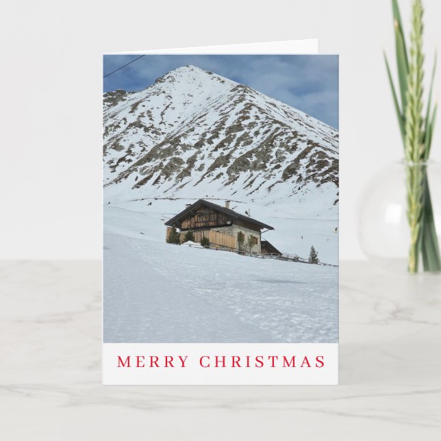 Bergkutschenansicht Weihnachtskarte Feiertagskarte (Vorderseite)