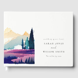 Bergland Lilac Fields Landschaft Hochzeit Gästebuch