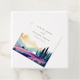 Bergland Lilac Fields Landschaft Hochzeit Geschenkanhänger