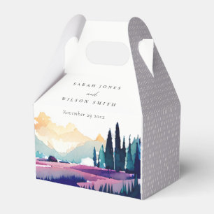 Bergland Lilac Fields Landschaft Hochzeit Geschenkschachtel