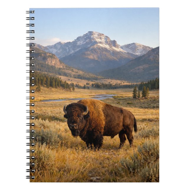 Berglandschaft Amerikanischer Bison Notizblock (Vorderseite)
