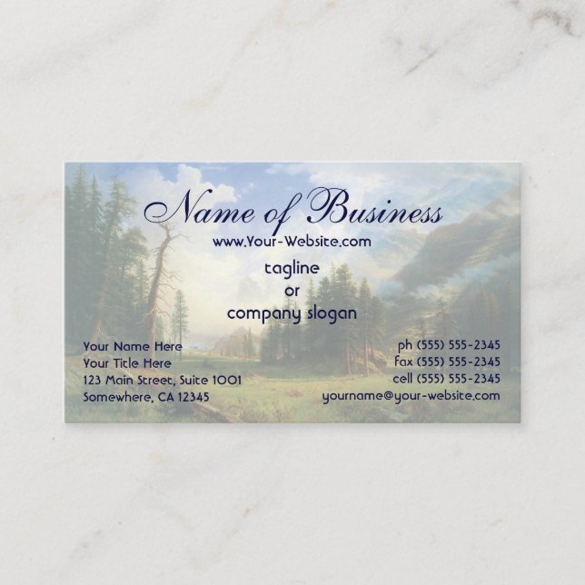 Berglandschaft, Bierstadt, Hudson River School Visitenkarte (Vorderseite)