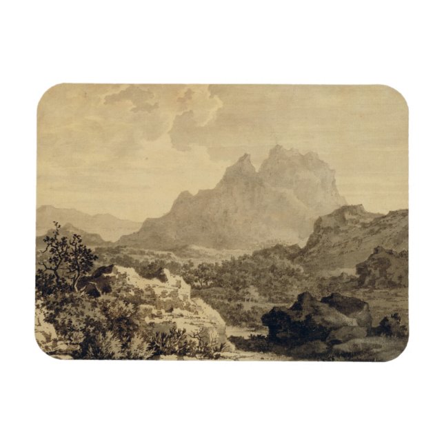 Berglandschaft, c.1780 (graue und braune Wäsche) Magnet (Horizontal)