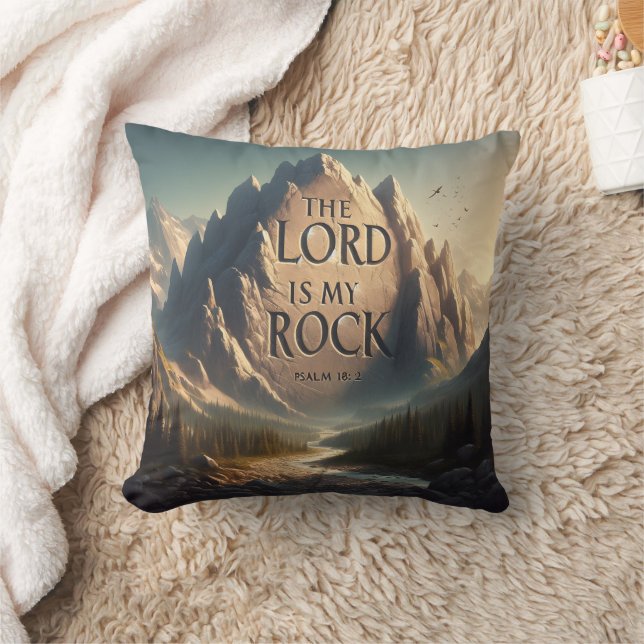 Berglandschaft DER LORD IST MEIN FELSEN PSALM 18:2 Kissen (Decke)