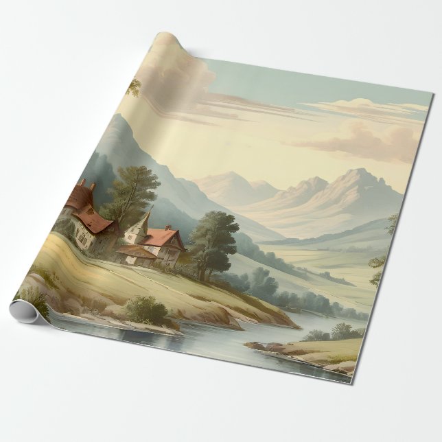 Berglandschaft Geschenkpapier (Ungerollt)